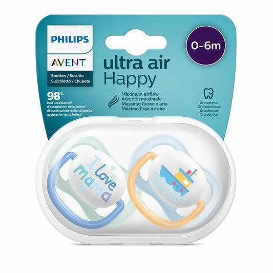 Chupete Ultra Air Happy Niña, 0-6 Meses x 2 ud. - Philips Avent