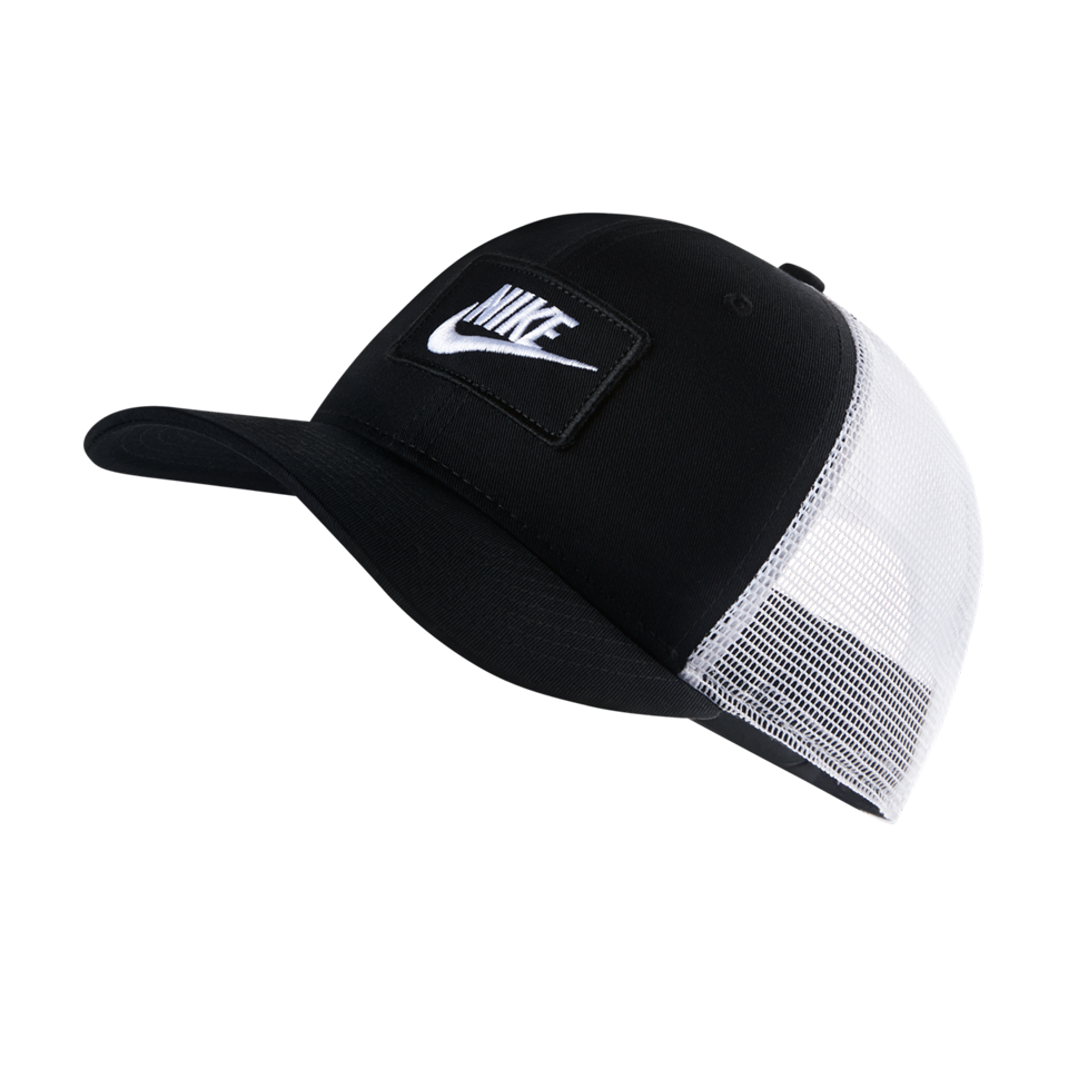 nike black and white cap