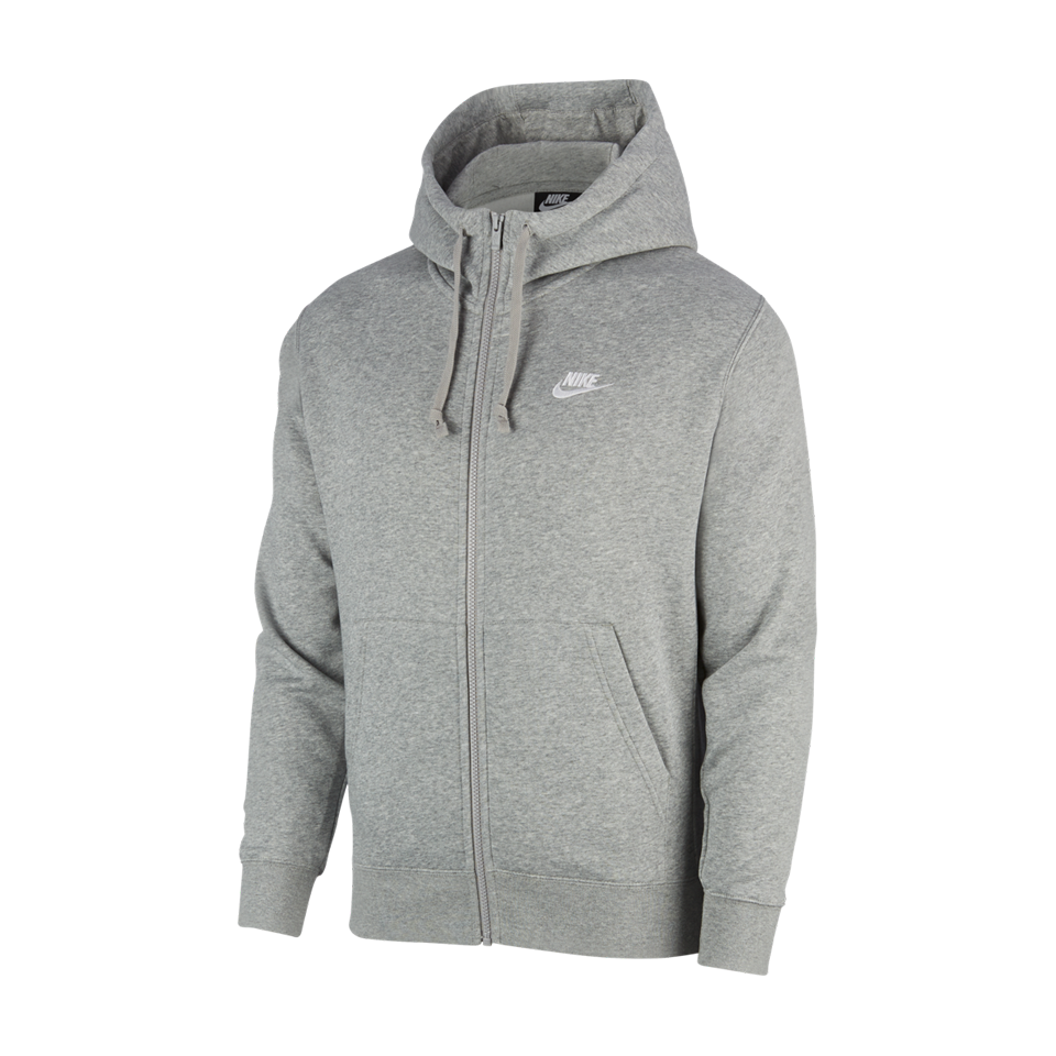 nike gray hoodie zip