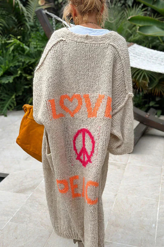 Product Image for DMT | PEACE MODISCHE STRICKJACKE, Beige / L/XL