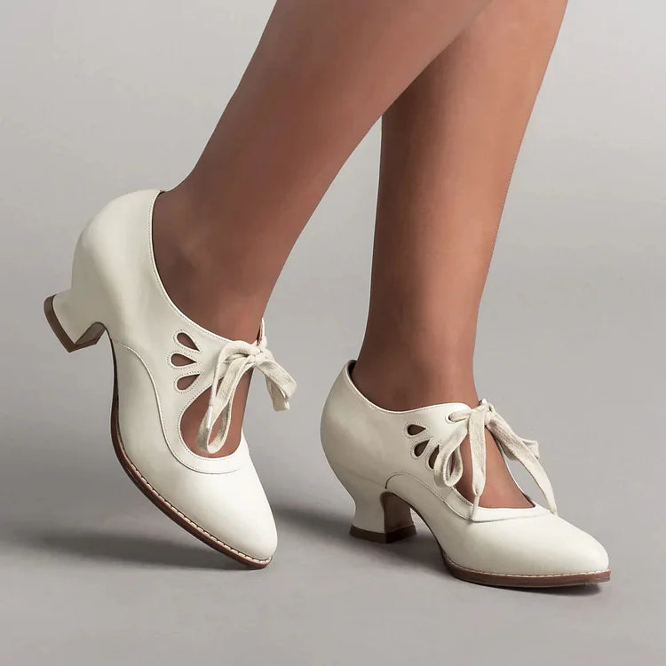 Product Image for DMT | Edwardianische Lederschuhe für Damen, Weiße / 37