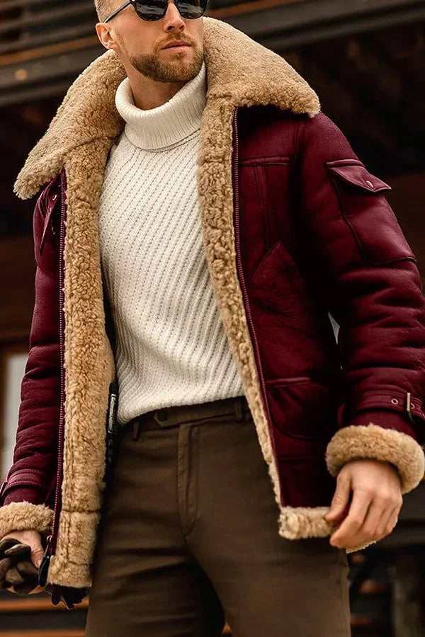 Product Image for DMT | Camel Stilvolle Fliegende Lederjacke Für Männer, 5XL / Rot