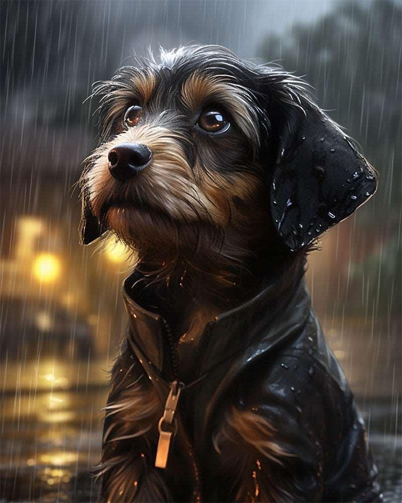 Leather Jacket Puppy Paint by Numbers