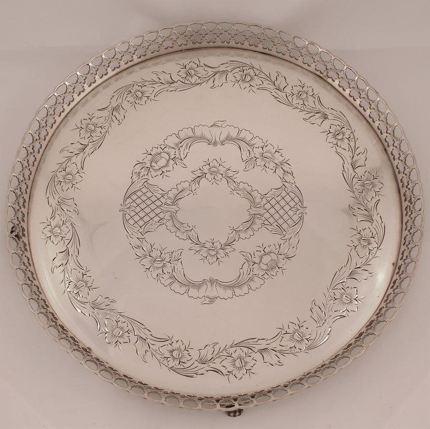 silver circle tray