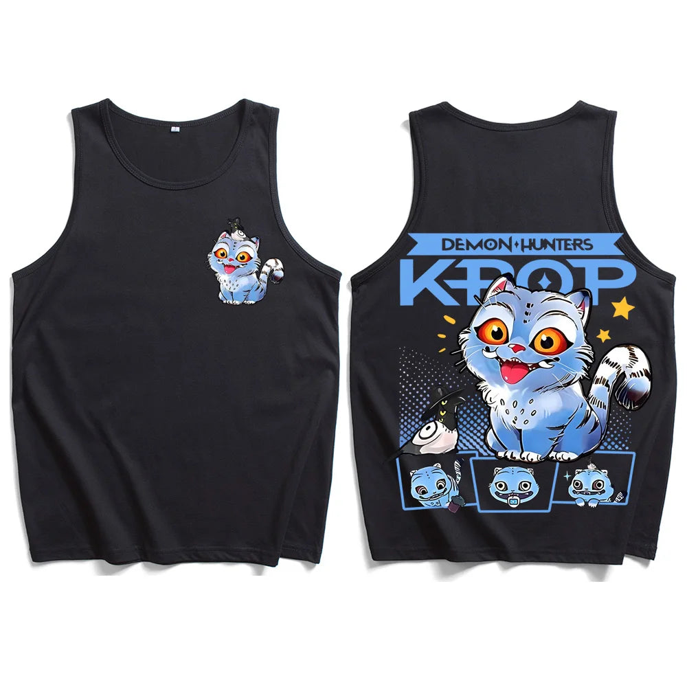 K-pop Demon Hunters Derpy Tiger Cat Tank Tops