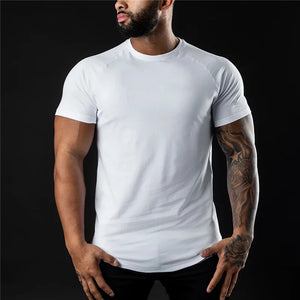 Men Fitness O-Neck Plain Gym T-shirt - Frea Belle