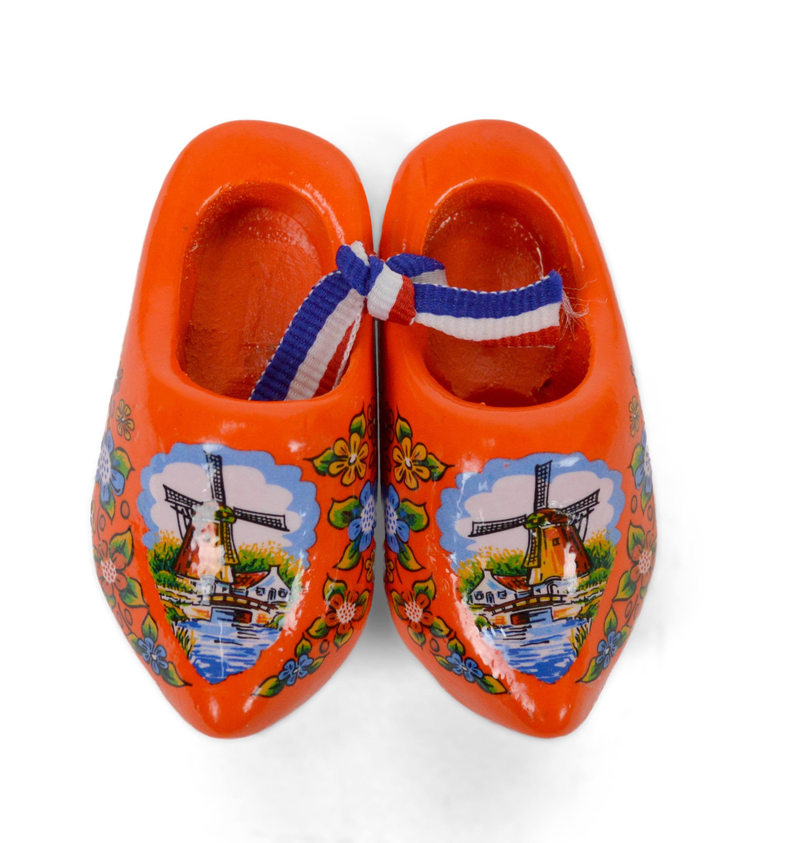 Orange Windmill Wooden Shoes Magnet