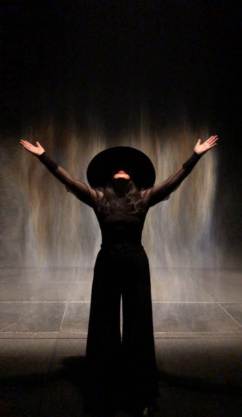 Yuan Li London millinery art and fashion big brim hat at Olafur Eliasson exhibition Tate modern London 