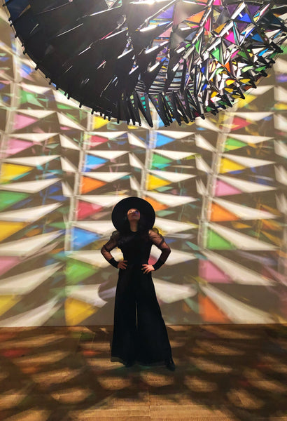 Yuan Li London millinery art and fashion big brim hat at Olafur Eliasson exhibition Tate modern London 