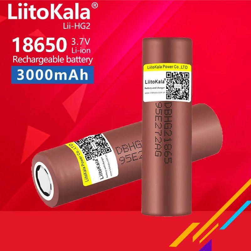 1-40pcs LiitoKala 3.7v 18650 HG2 3000mAh Lithium Rechargeable