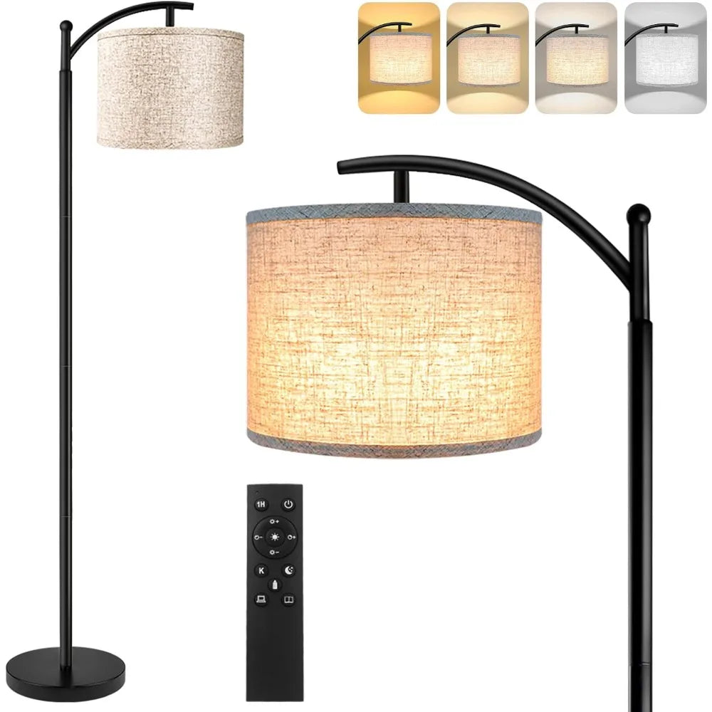 LED Floor Lamp - Adjustable 4-Tone Stand Light, Modern Remote & Foot Control,