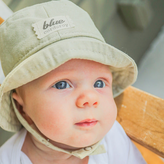 Baby Linen Sun Cap - Beige – Blue Corduroy