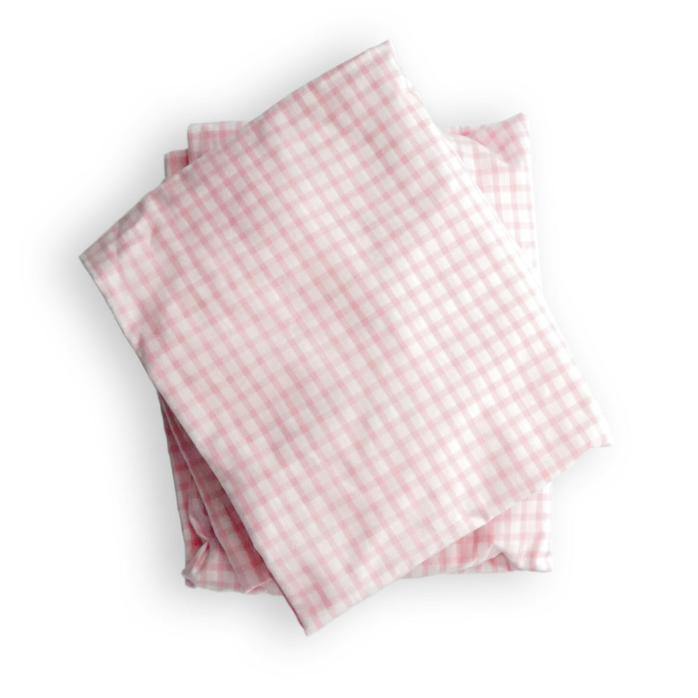 pink gingham crib sheet