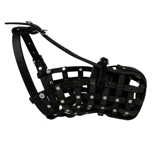 Viper Echo Leather Basket Dog Muzzle  Dog muzzle, Rhinestone dog collar,  Muzzle