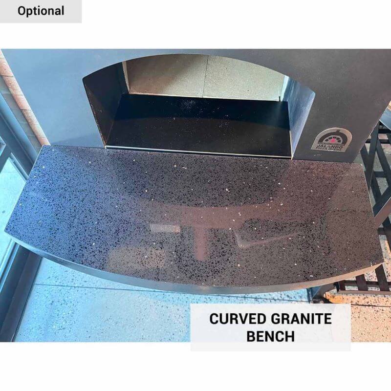Jalando JA70 Nero Preassembled Pizza Oven with optional curved granite bench