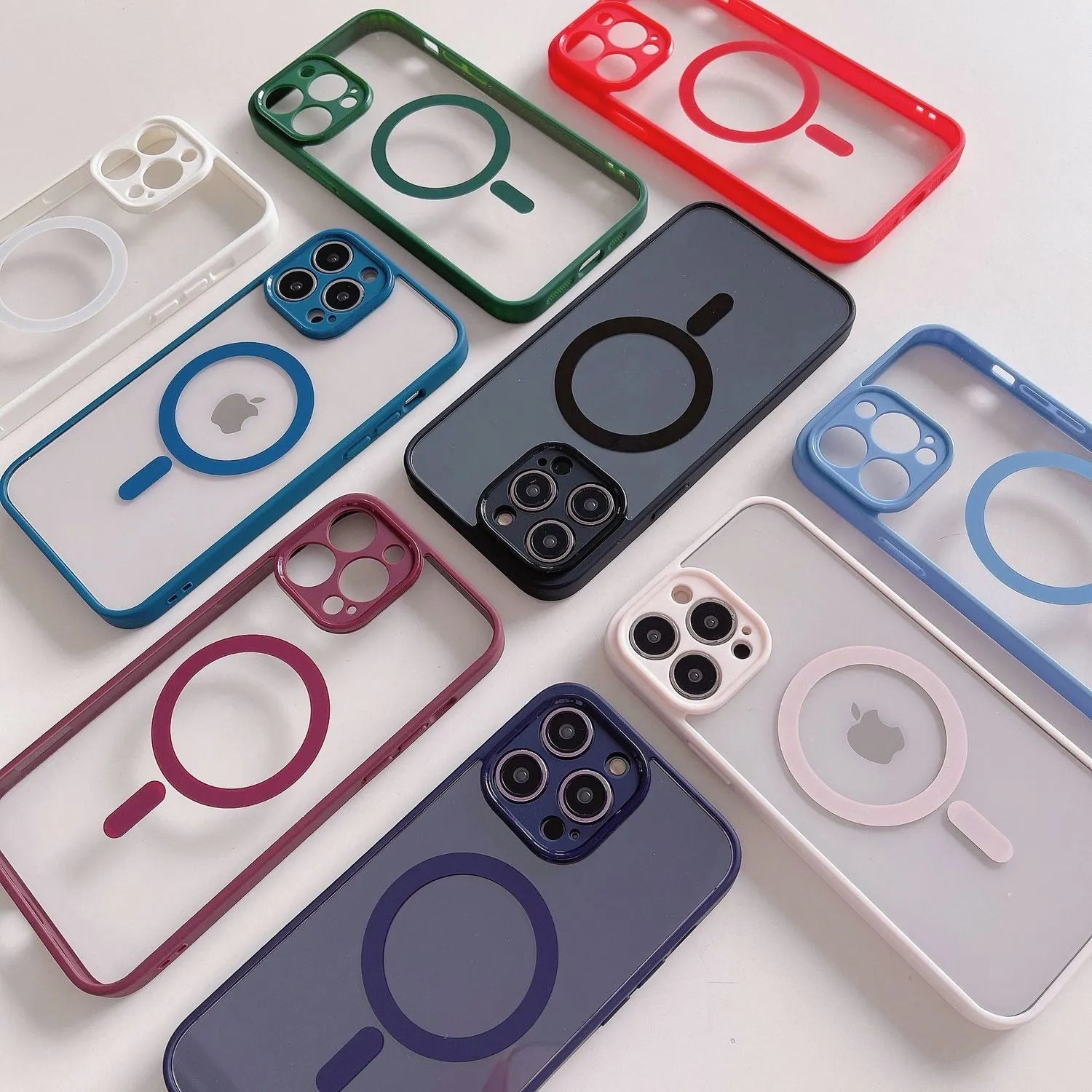 Luxury Matte Magnetic Wireless Charge For Premium  for iPhone 14 13 12 11 Pro Max Transparent Shockproof Soft Bumper Cover