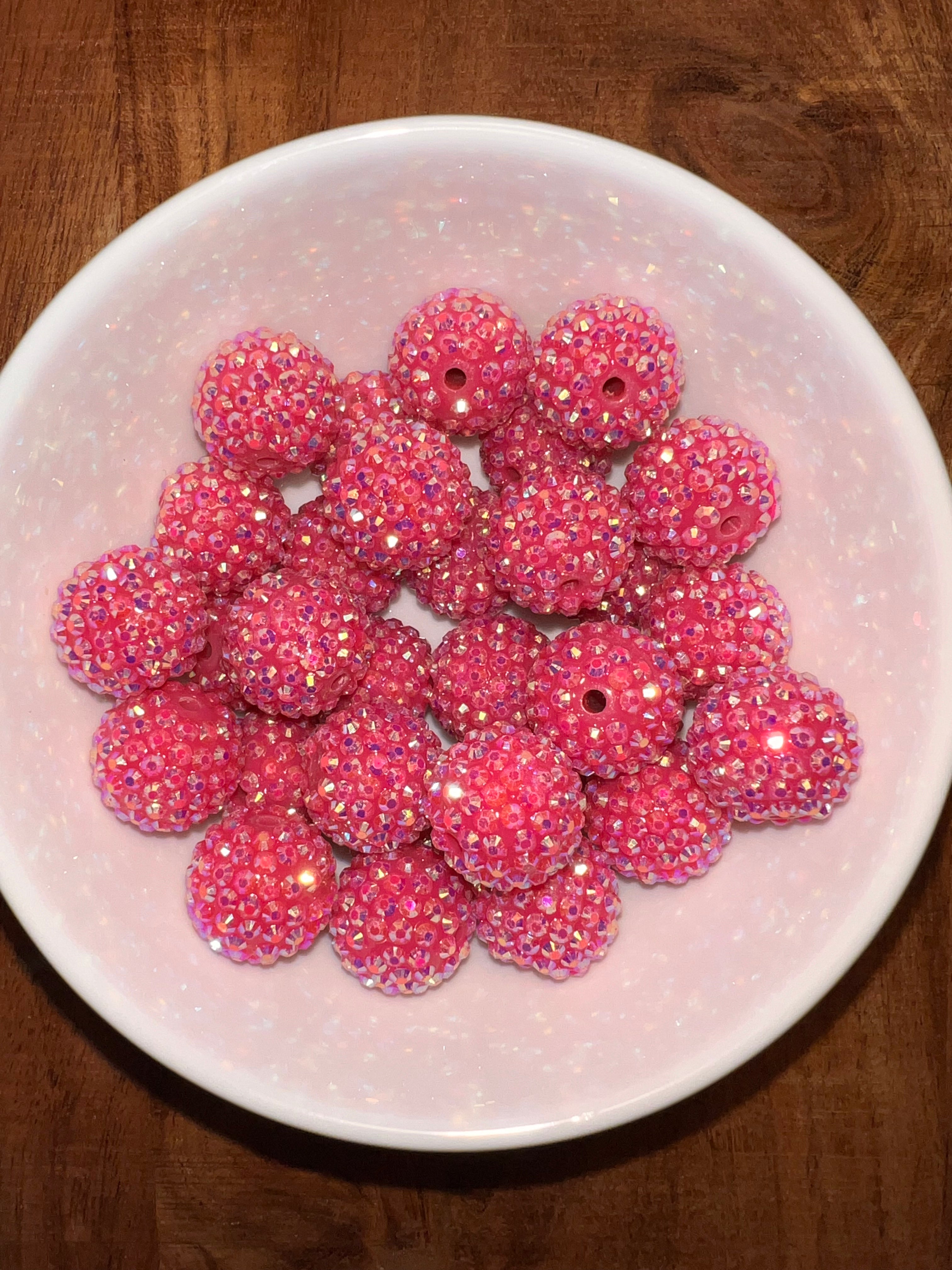 20mm Pink Bubble Gum Bead