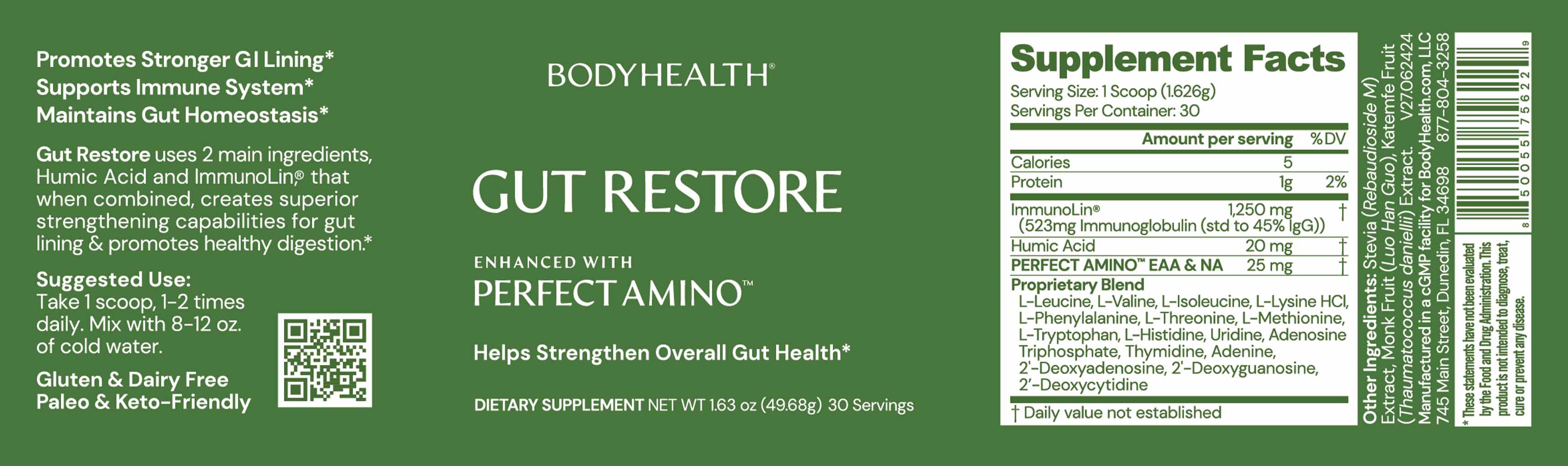 Gut Restore Supplement Label
