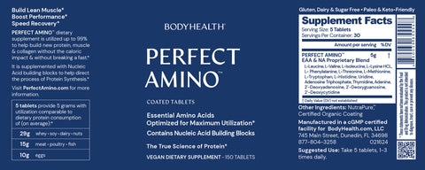 PerfectAmino Tablets Label