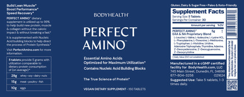 PerfectAmino Tablets Label