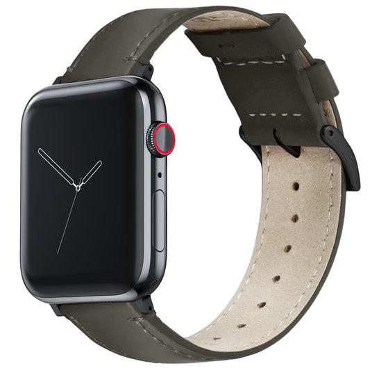 Barénia - Black Leather Apple Watch Band