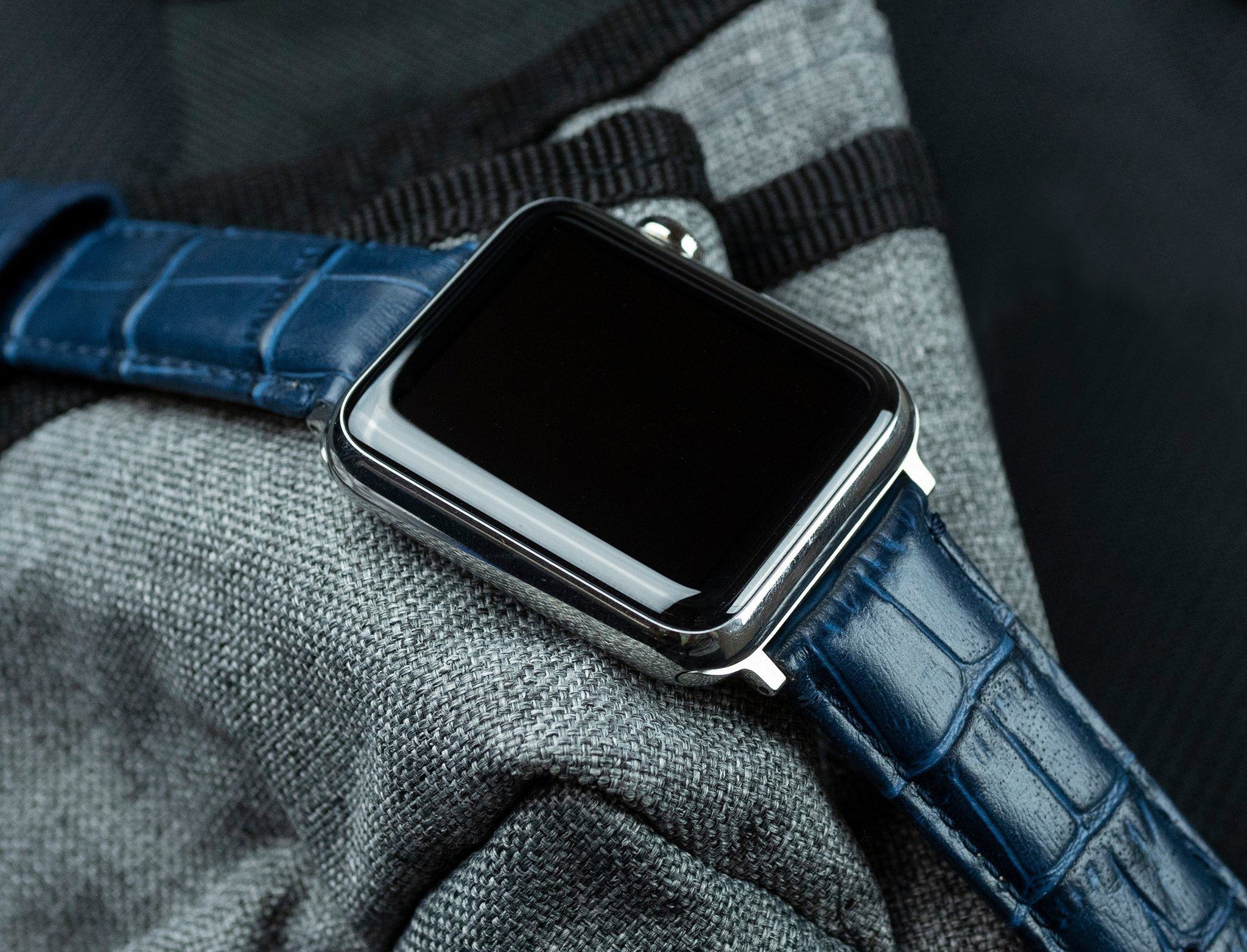 Apple Watch | Black Alligator Grain Leather