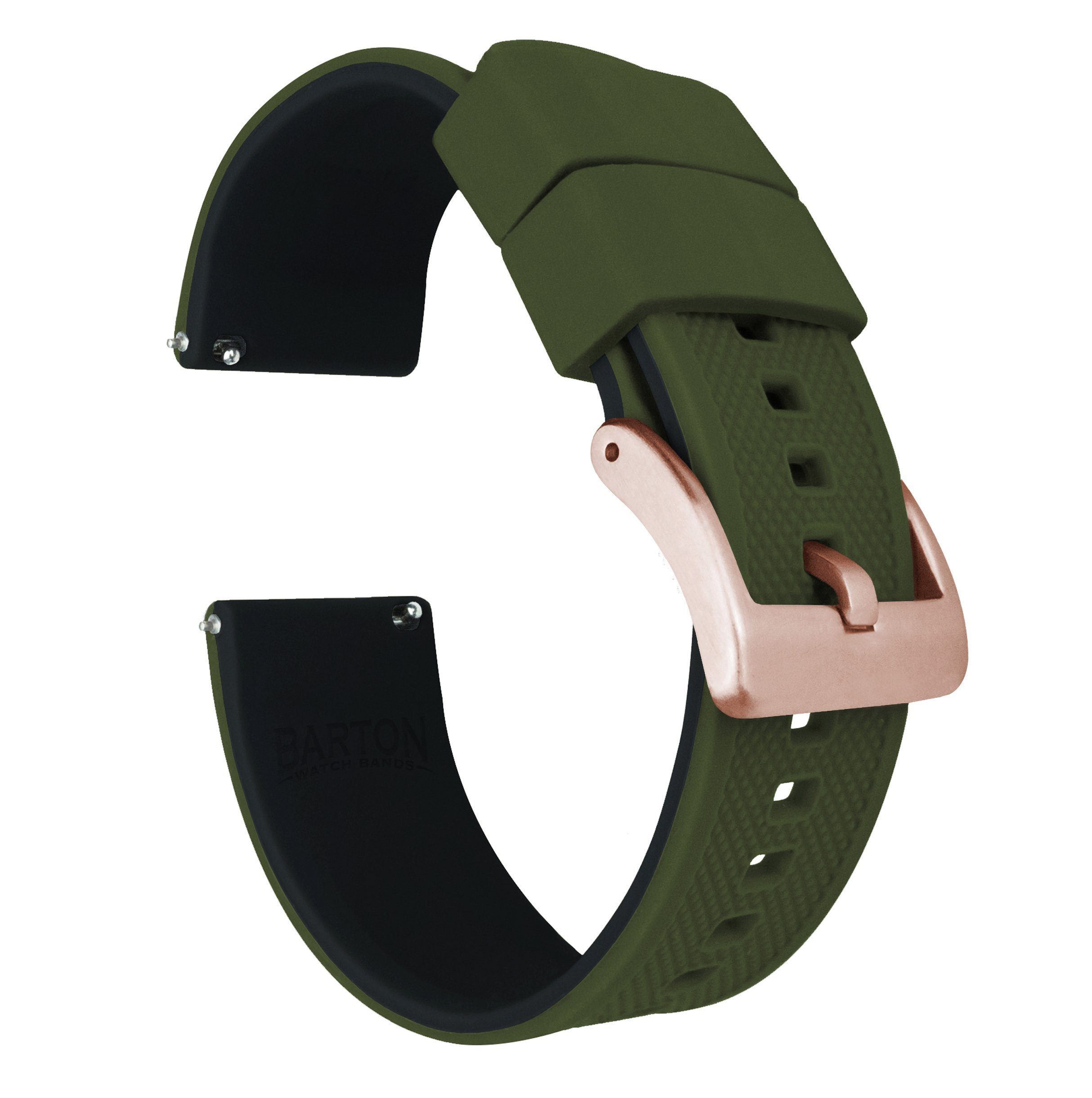 Army Green Top Black Bottom Elite Silicone Watch Band Watch Band