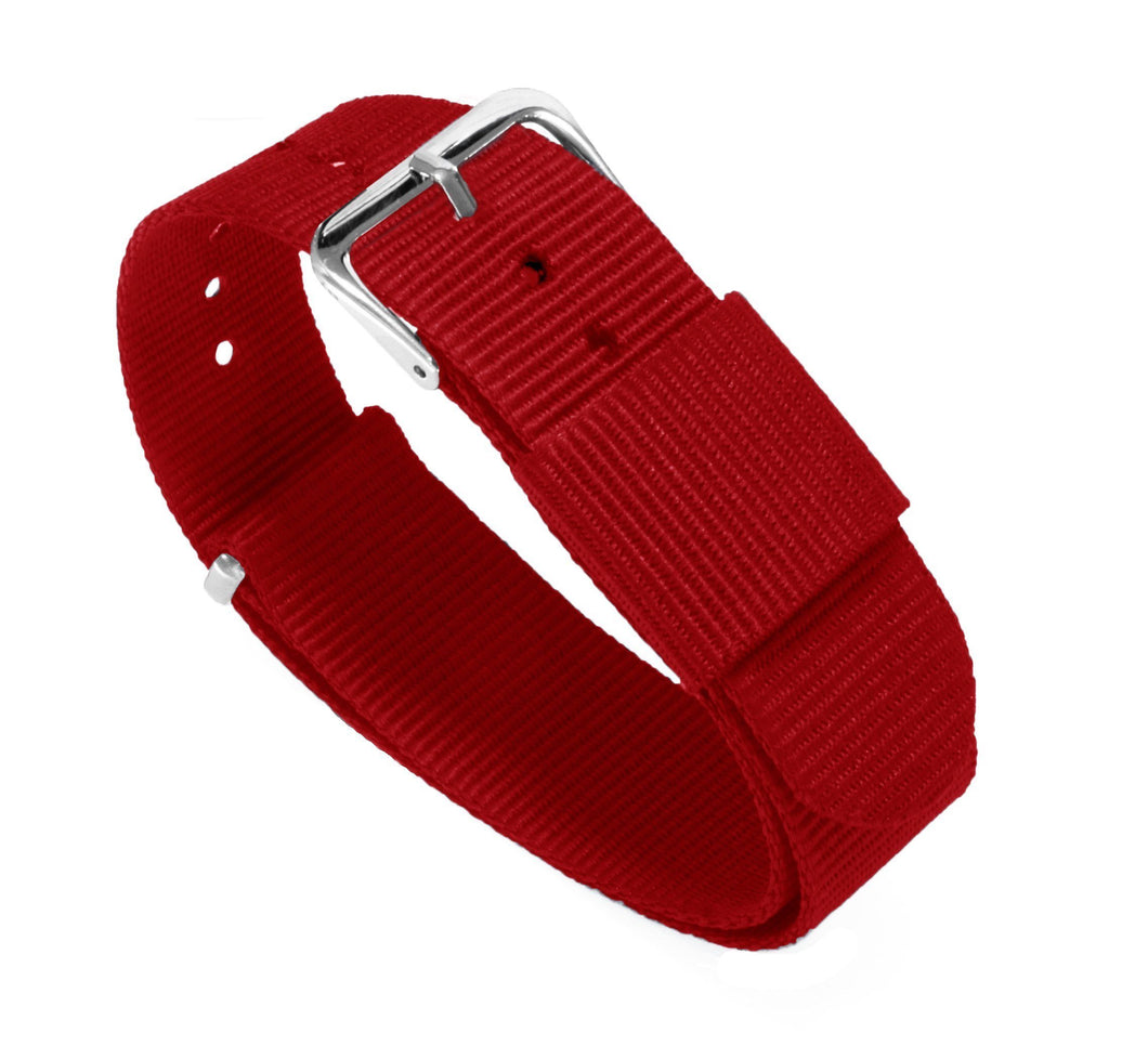 Red NATO Style Strap Red Nylon Watch Band BARTON