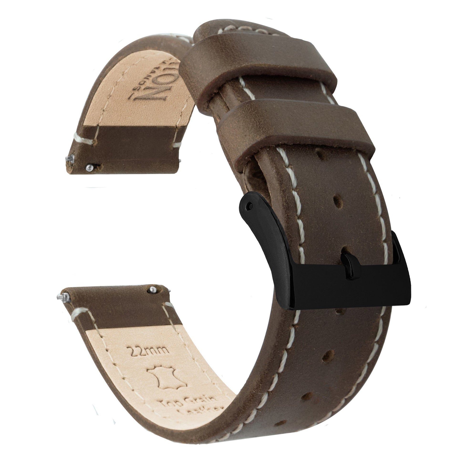 Gear S2 Classic Saddle Brown Leather & Linen Stitching – Barton Bands