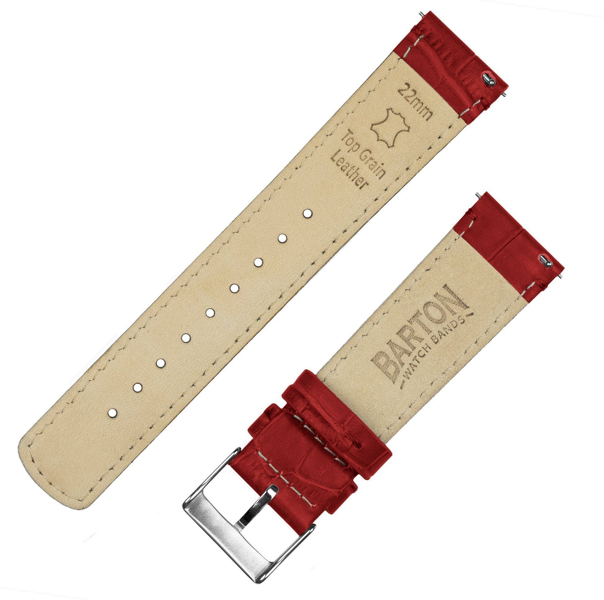 Moto 360 Gen2 | Crimson Red Alligator Grain Leather - Barton Watch Bands