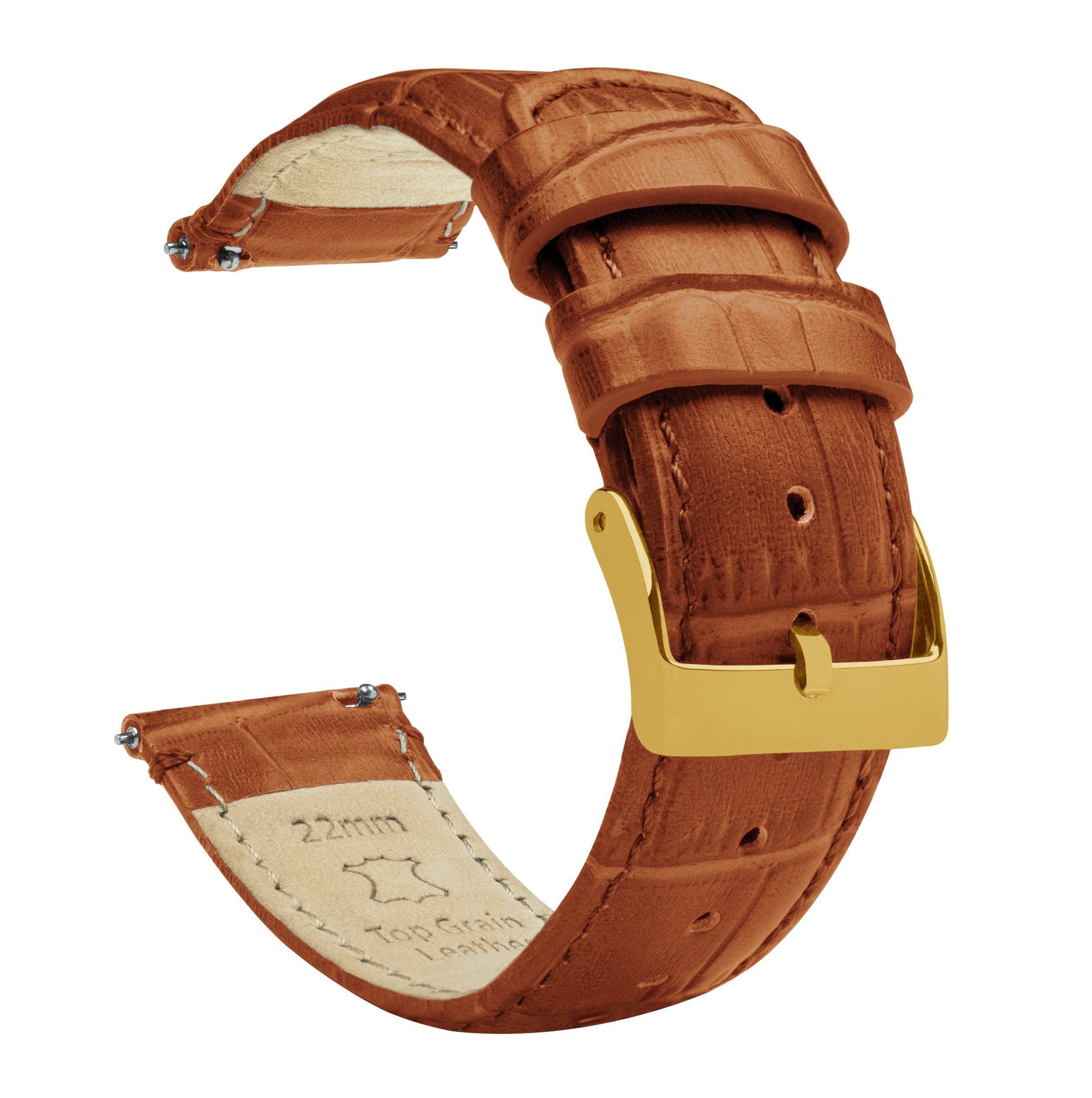 Toffee Brown Alligator Grain Leather Watch Band Watch Band eBay