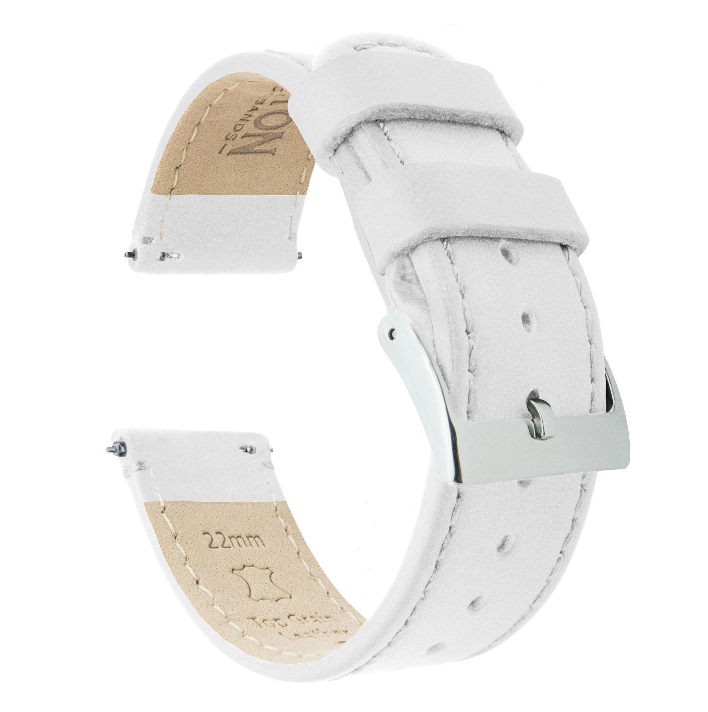 white leather strap watch