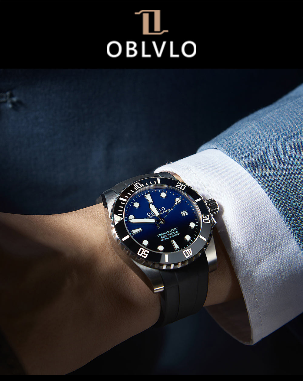 Luxury Classic Mens Automatic Dive Watches - Oblvlo Design DM-SIM