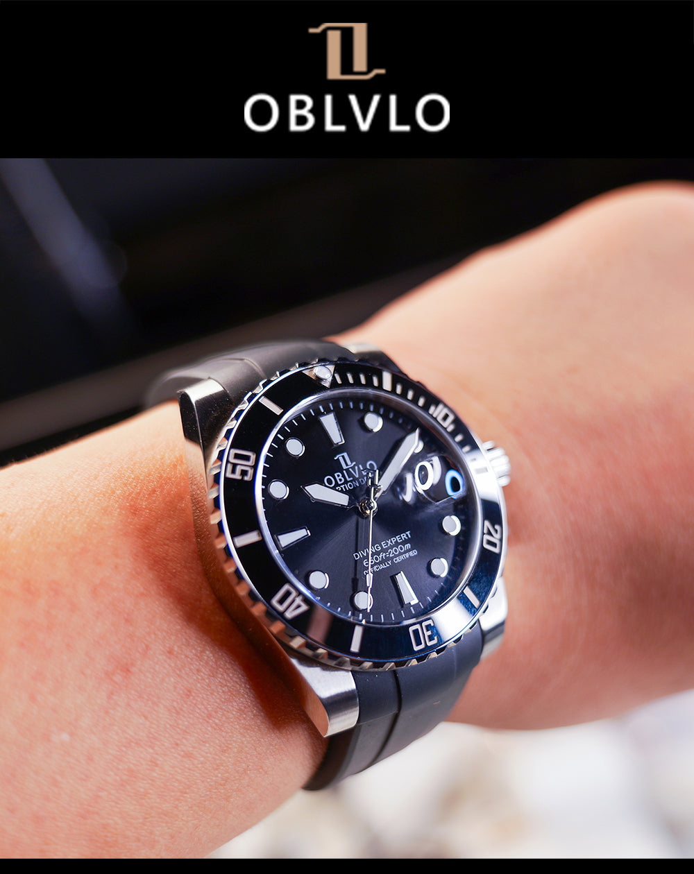 Luxury Vintage Automatic Dive Watches For Men - Oblvlo Design DM-SIM