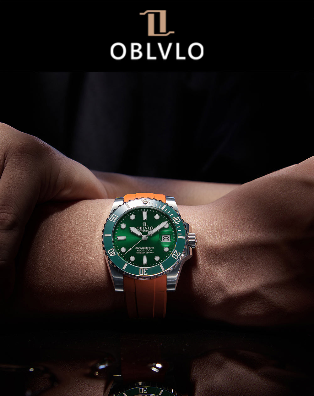 Best Luxury Mens Classic Dive Watches - Oblvlo Design DM-SIM