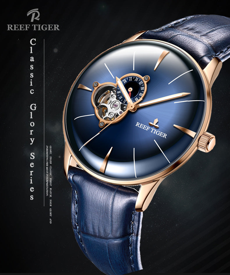 Reef Tiger Classic Glory Automatic Dress Watches