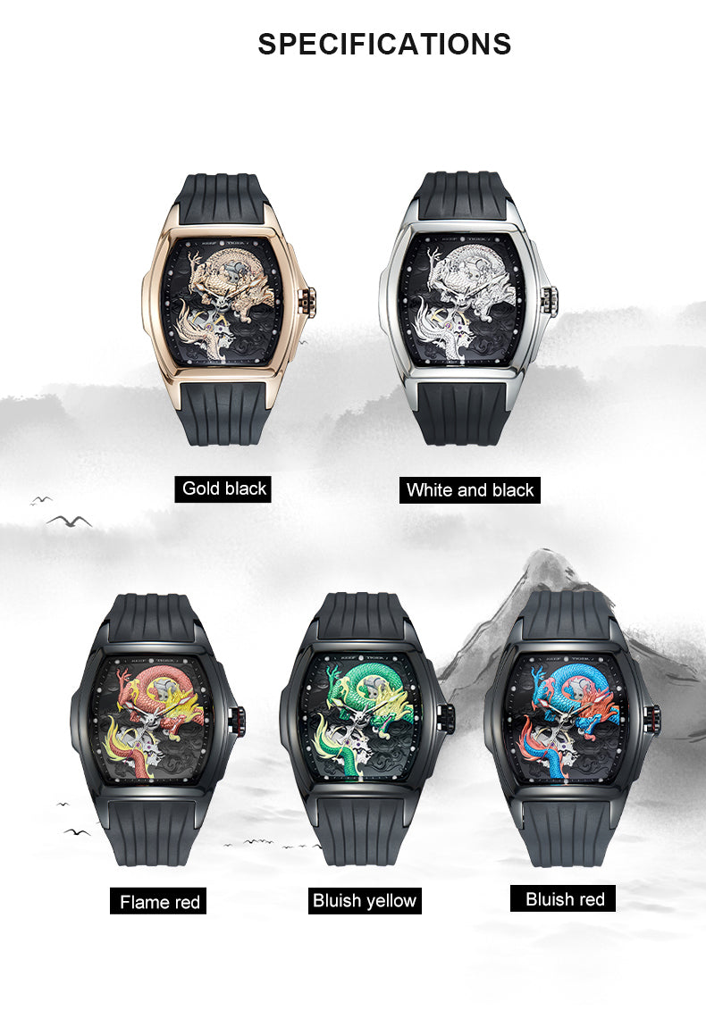 Luxury Chinese Dragon Unique Mens Watches from Reef Tiger Aurora Series