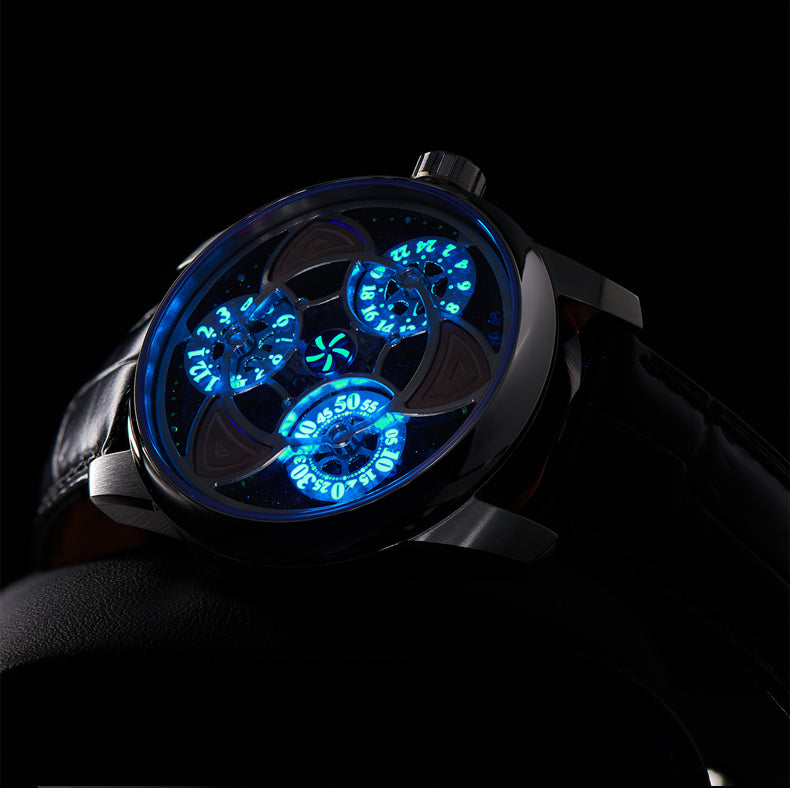 Oblvlo SK-AN YBB Luxury Unique Automatic Skeleton Watches