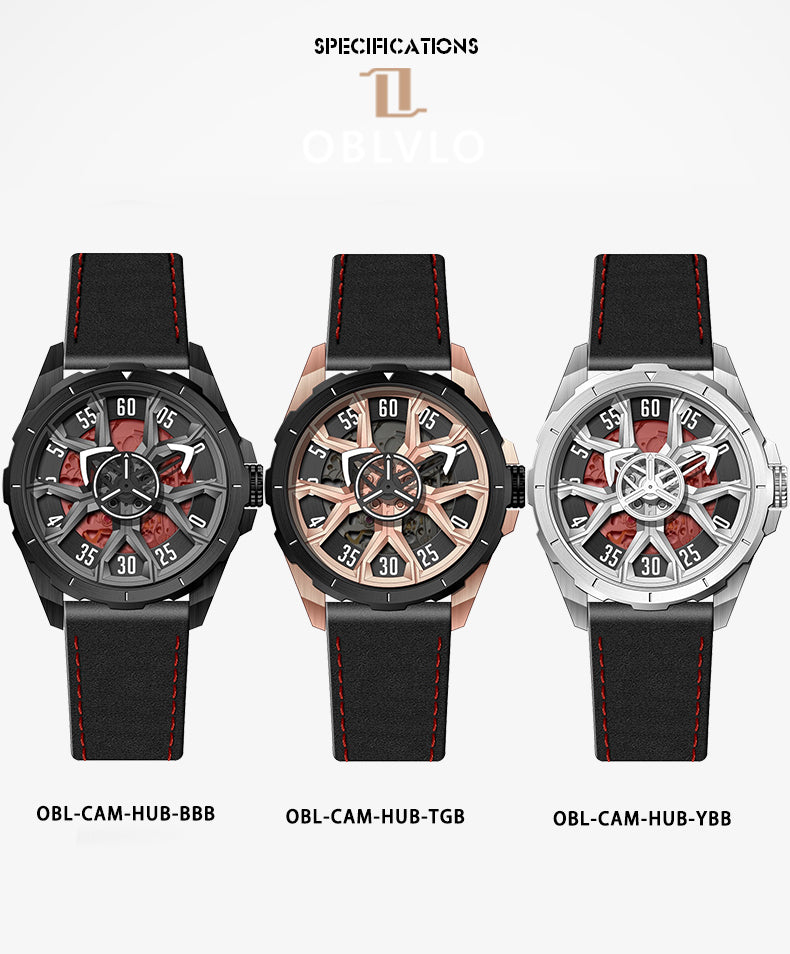 Luxury Oblvlo Design CAM-HUB Unique Automatic Watches