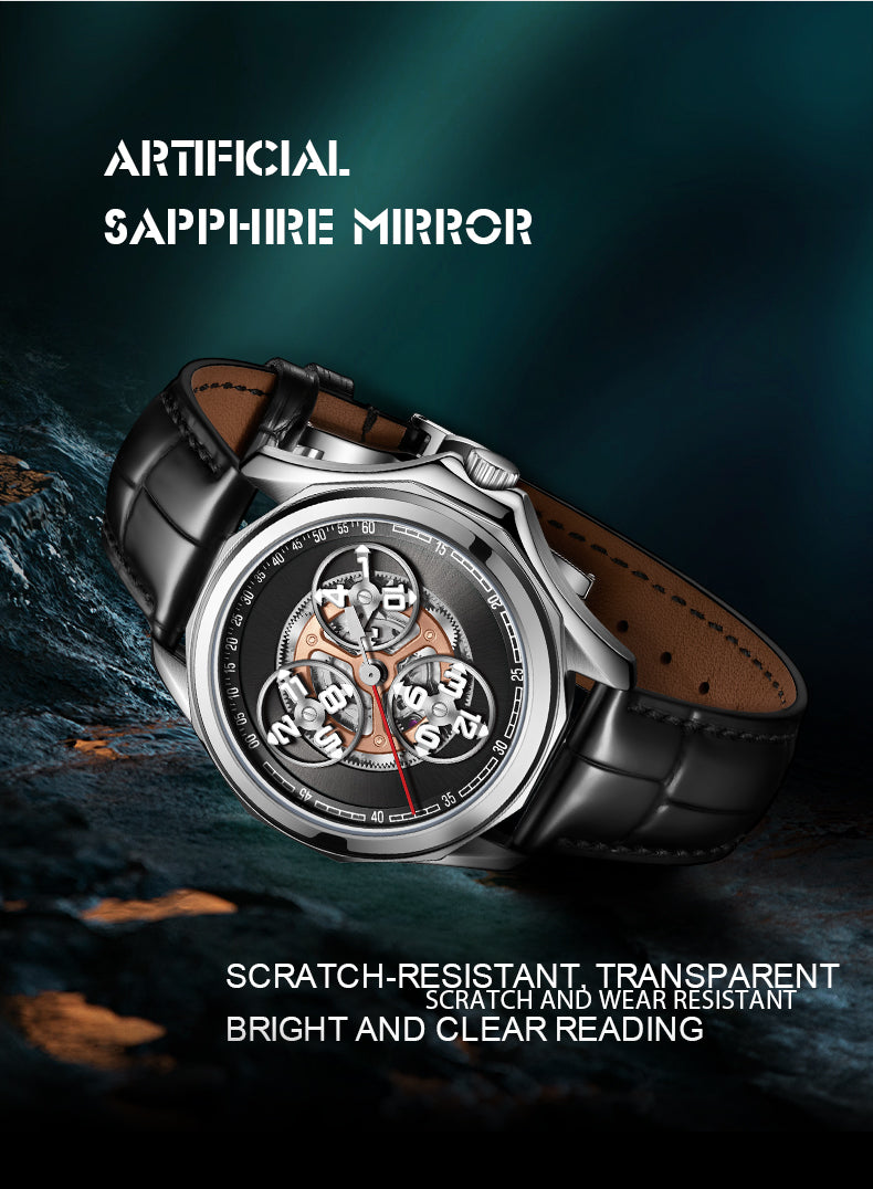 Best Luxury Unique Skeleton Automatic Watches for Men - Oblvlo DK-DL-YBB