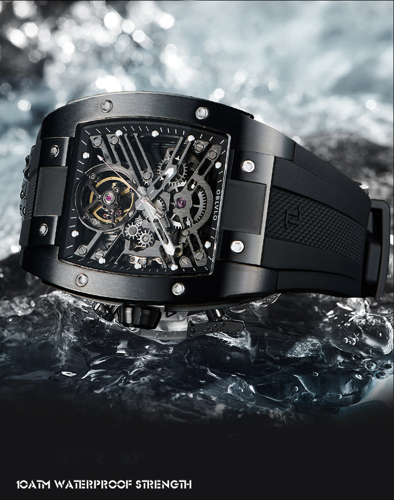 Luxury OBLVLO Black PVD Automatic Watches