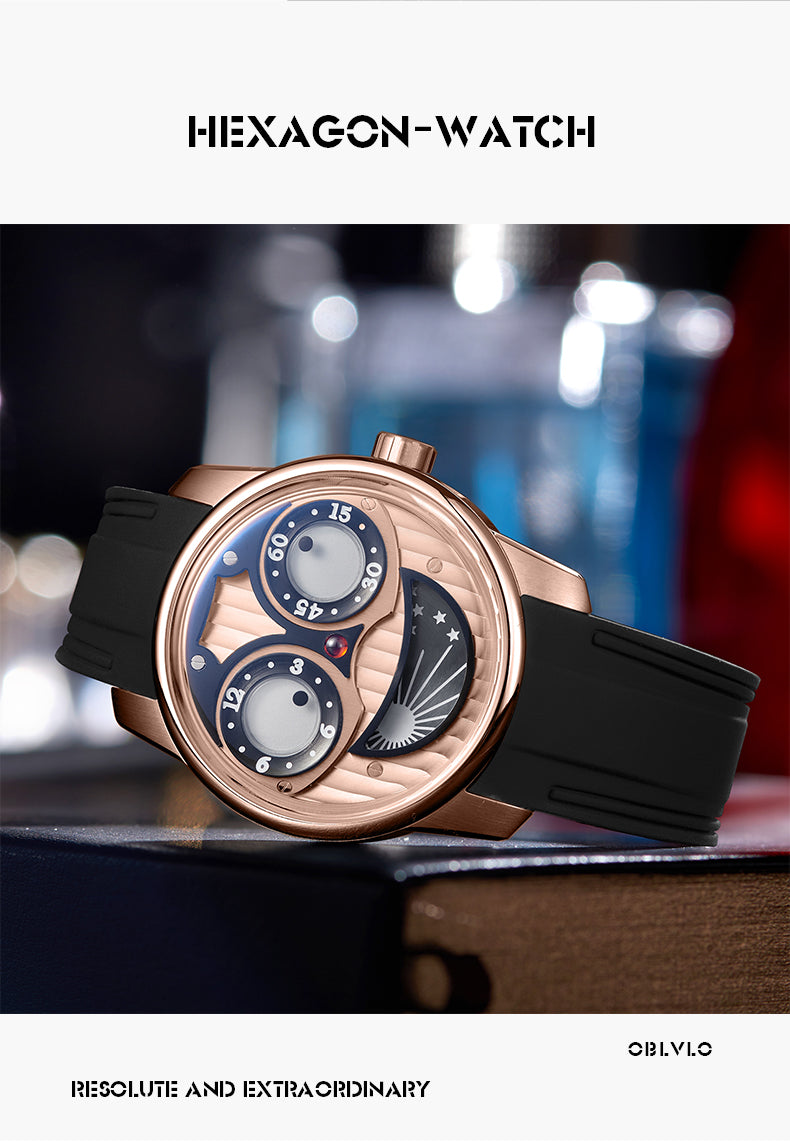 Luxury Oblvlo SK-JM Mechanical Rose Gold Watches