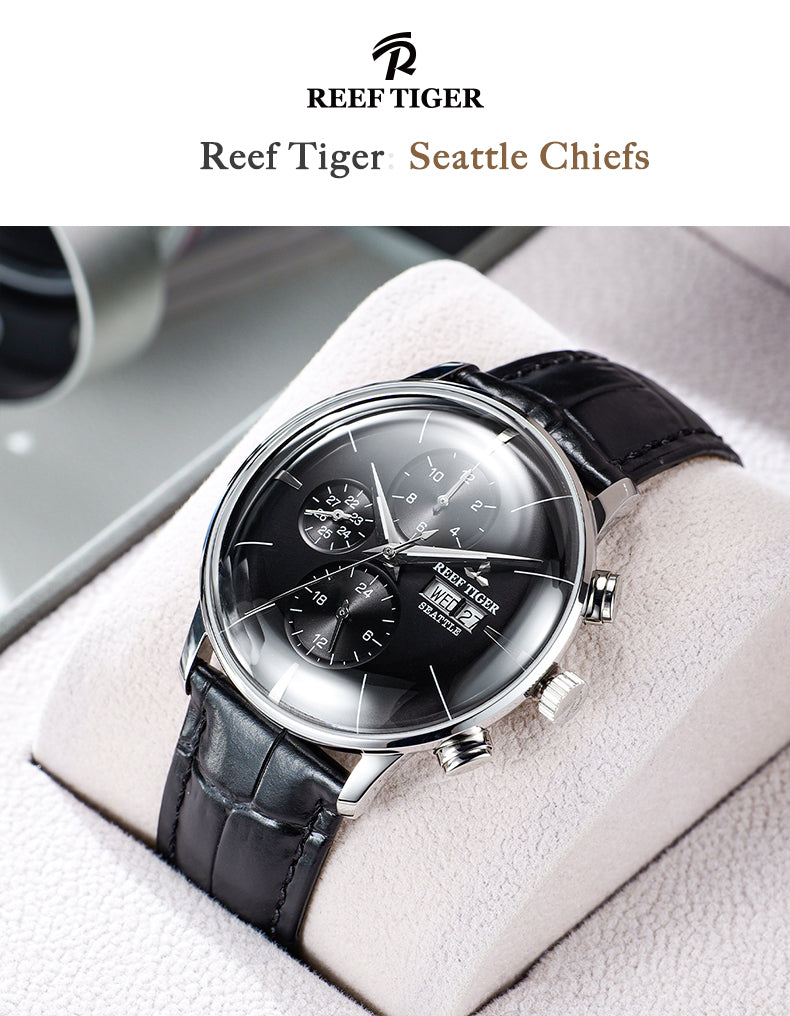 Luxury Reef Tiger Seattle Chiefs Classic Chronographs Automatic Dress Watches