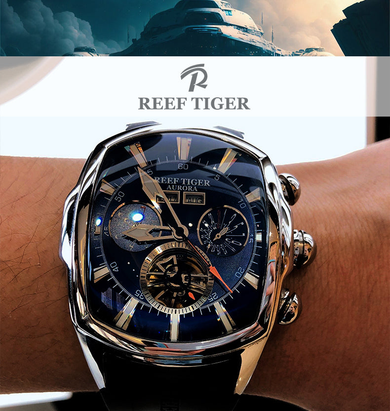 Luxury Reef Tiger Aurora Tank II Men's Sports Military Automatic Watch