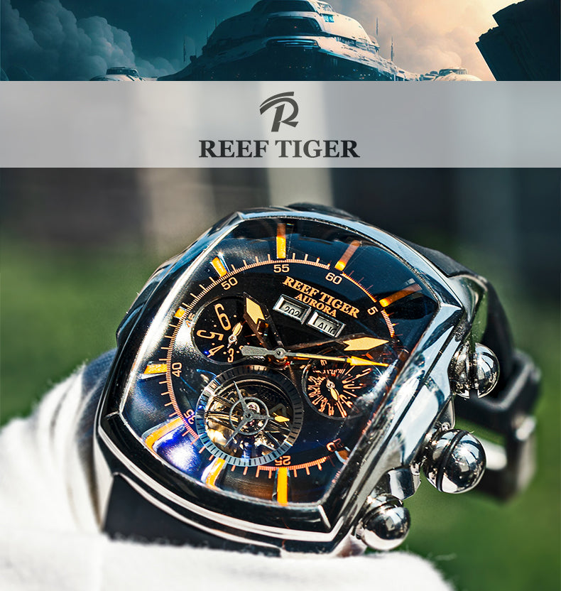 Reef Tiger Aurora Tank II Best Mens Automatic Sports Military Watch