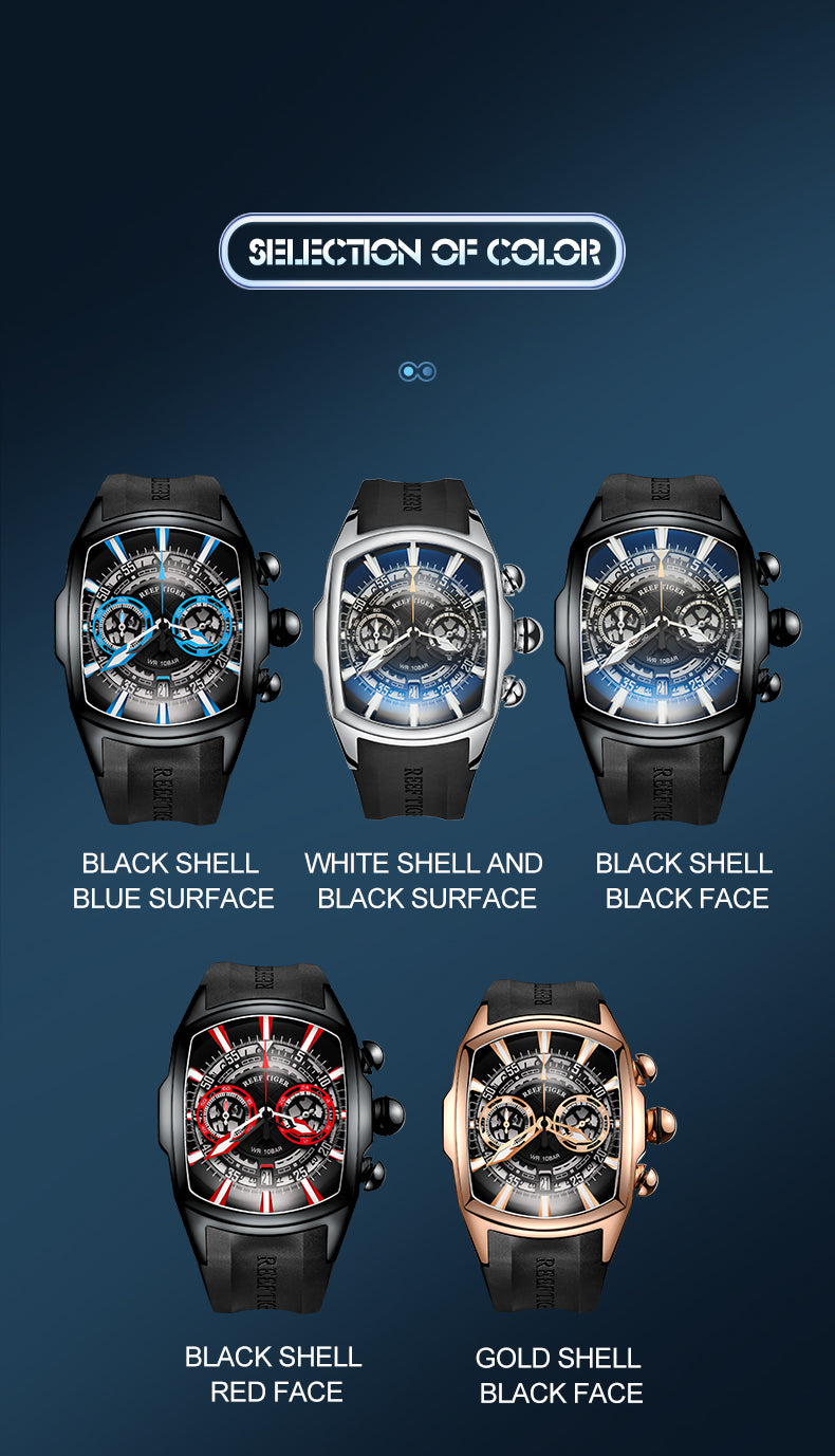 Luxury Reef Tiger Aurora Tank VK Chronograph Sport Watches