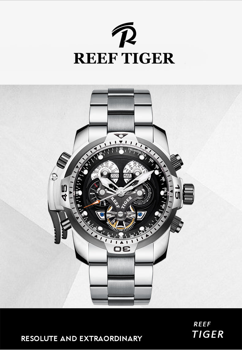 Reef Tiger Aurora Concept Luxury Men's Military Automatic Sport Watches