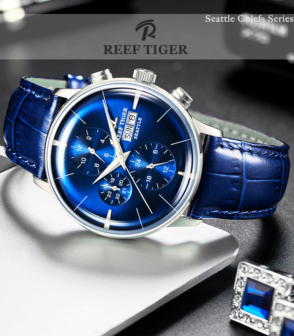 Mens Vintage Dress Automatic Chronograph Watch from Reef Tiger
