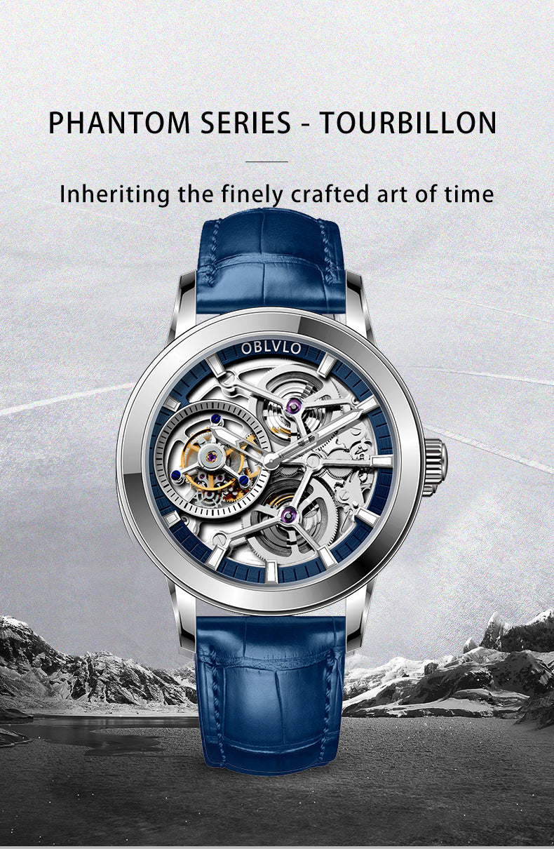 Best Affordable Luxury Skeleton Tourbillon Watch For Men -  Oblvlo VM-TB YLL