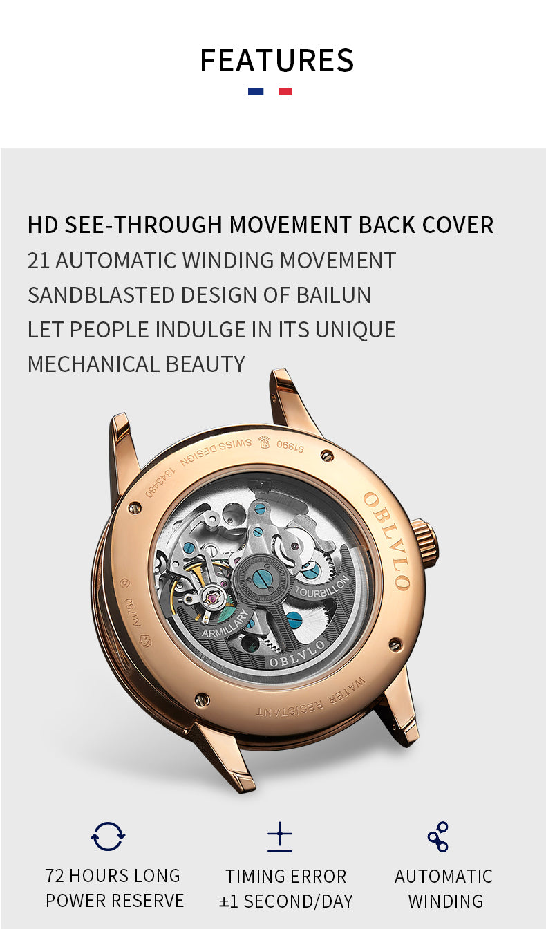Luxury Automatic Skeleton Movement Watches